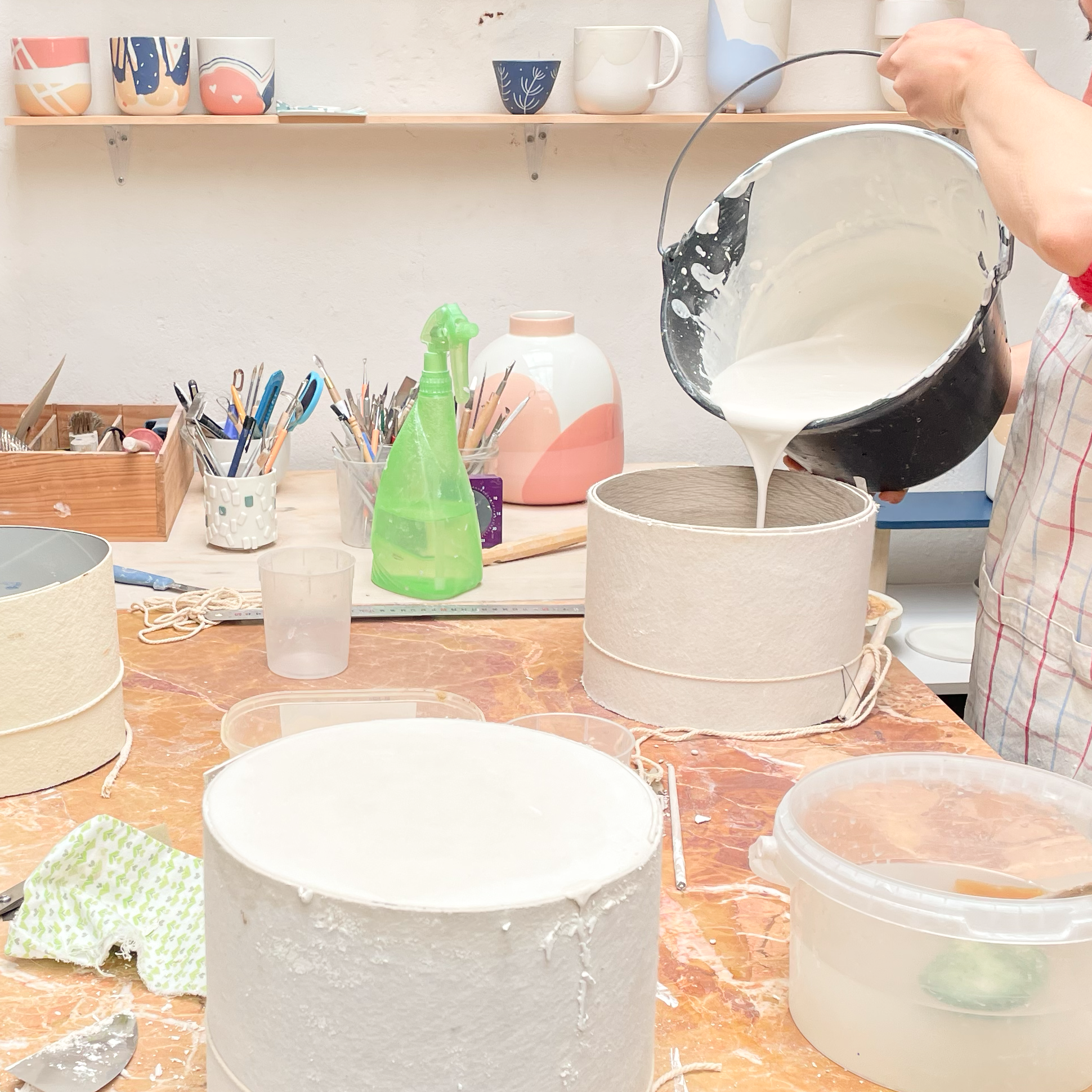 Stage de fabrication d'un moule en plâtre
